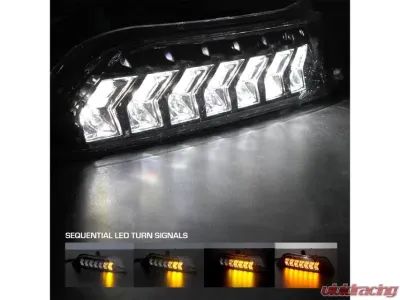 Winjet Glossy Black Clear LED Sequential Switch Back Turn Signals with Position Lights Ford Mustang Eco | V6 | GT 2015-2017 - CTSWJ-0640-GBC-SQ