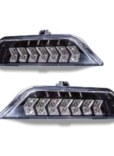 Winjet Glossy Black Clear LED Sequential Switch Back Turn Signals with Position Lights Ford Mustang Eco | V6 | GT 2015-2017                                     - CTSWJ-0640-GBC-SQ - Image 7