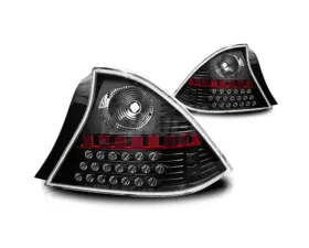 Winjet Black Clear LED Tail Light Honda Civic 2Dr 2001-2003