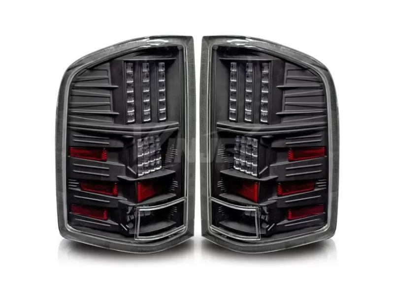 Winjet Glossy Black Clear LED Tail Lights Chevrolet Silverado 2007-2013 - CTWJ-0067-GBC