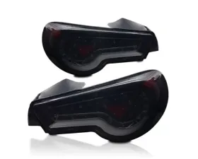 Winjet Black Smoke LED Tail Lights Scion FR-S 2013-2014