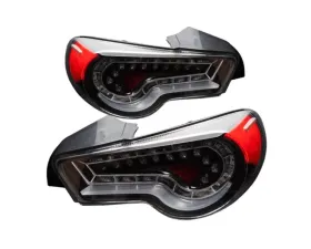 Winjet Glossy Black Clear LED Tail Lights Scion FR-S 2013-2014