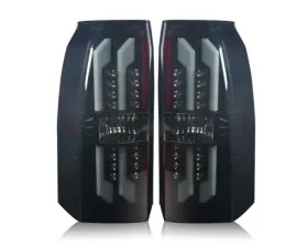 Winjet Black Smoke LED Tail Lights Chevrolet Tahoe | Suburban 2014-2015