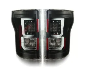 Winjet Black Clear LED Tail Lights Ford F-150 2015-2017