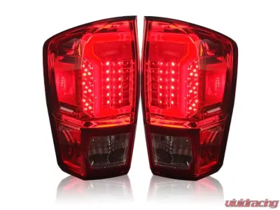 Winjet Red Clear LED Tail Lights Toyota Tacoma 2016-2023 - CTWJ-0466-CR