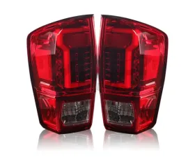 Winjet Red Clear LED Tail Lights Toyota Tacoma 2016-2023
