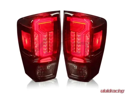 Winjet Glossy Black Clear LED Tail Lights Toyota Tacoma 2016-2023 - CTWJ-0466-GBC