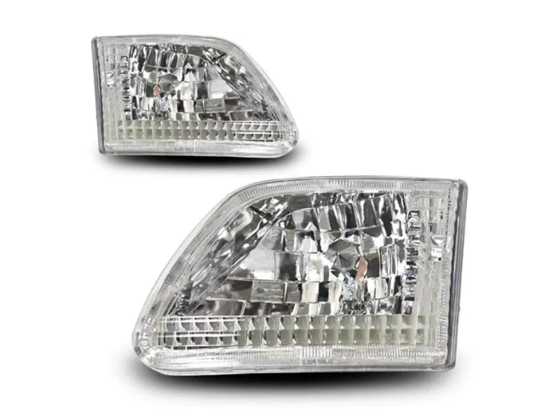 Winjet Chrome/Clear Crystal Head Lights Ford F-150 | F-250 | Ford Expedition 1997-2003 - CHWJ-0014-C