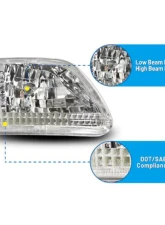 Winjet Chrome/Clear Crystal Head Lights Ford F-150 | F-250 | Ford Expedition 1997-2003                                     - CHWJ-0014-C - Image 2