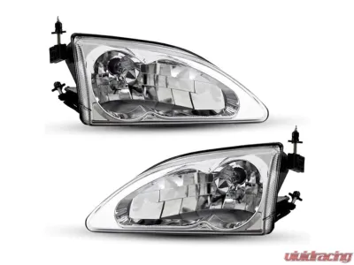 Winjet Chrome/Clear Crystal Head Lights Ford Mustang Cobra 1994-1998 - CHWJ-0213-C
