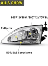 Winjet Chrome/Clear Crystal Head Lights Ford Mustang Cobra 1994-1998                                     - CHWJ-0213-C - Image 2