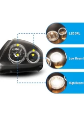 Winjet Chrome/Clear Close Out Halo Projector Head Lights Mitsubishi Eclipse 2000-2005                                     - CHWJ-0215-C - Image 2