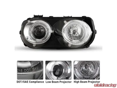 Winjet Chrome/Clear Halo Projector Head Lights Acura Integra 1994-1997 - CHWJ-0216-C