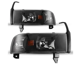 Winjet Black/Clear Crystal Head Lights Dodge Ram 1500 | 2500 | 3500 1994-2002