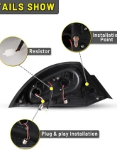 Winjet Black/Clear LED Tail Lights Mitsubishi Eclipse 2000-2005                                     - CTWJ-0040-BC - Image 3