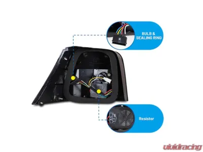 Winjet Black/Smoke LED Tail Lights Volkswagen Golf IV 1999-2004 - CTWJ-0114-BS