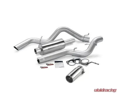 Banks Power Chrome Round Tip Single Exit Monster Exhaust System Chevrolet CCSB 6.6L 2006-2007 - 48939