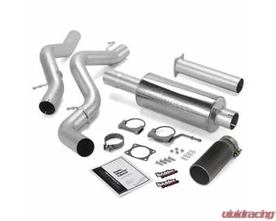 Banks Power Black Round Tip Single Exit Monster Exhaust System Chevrolet ECLB 6.6L 2006-2007 - 48940-B