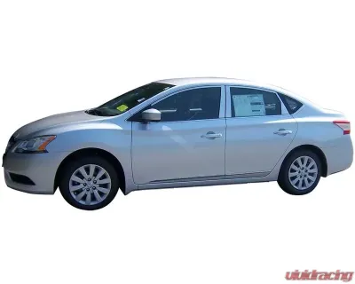 Quality Automotive Accessories 4-Piece Stainless Steel Window Trim Package Nissan Sentra 4-Door Sedan 2013-2019 - WP13576