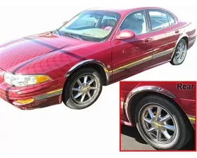Quality Automotive Accessories 4-Piece Molded Stainless Steel Wheel Well Fender Trim Molding Buick LeSabre 4-Door Sedan 2000-2005