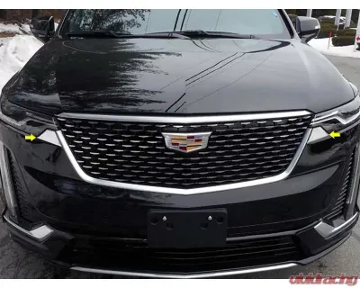 Quality Automotive Accessories 2-Piece Stainless Steel Head Light Accent Trim Cadillac XT6 4-Door SUV 2020-2022 - HL60210