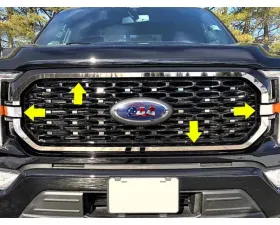 Quality Automotive Accessories 4-Piece Stainless Steel Front Grille Accent Trim Ford F-150 2-Door 4-Door 2021-2022