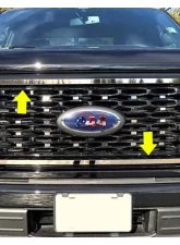 Quality Automotive Accessories 4-Piece Stainless Steel Front Grille Accent Trim Ford F-150 2-Door 4-Door 2021-2022                                     - SG61310 - Image 3