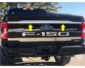 Quality Automotive Accessories 2-Piece Stainless Steel Trunk Hatch Accent Trim Ford F-150 4-Door Crew Cab 6.5' bed 2021-2022
