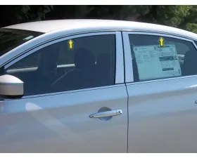 Quality Automotive Accessories 4-Piece Stainless Steel Window Trim Package Nissan Sentra 4-Door Sedan 2013-2019