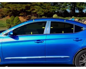 Quality Automotive Accessories 20-Piece Stainless Steel Window Trim Package Hyundai Elantra 4-Door Sedan 2017-2020