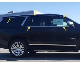 Quality Automotive Accessories 10-Piece Stainless Steel Window Trim Package Chevrolet Tahoe 4-Door SUV 2021-2022