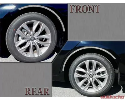 Quality Automotive Accessories 4-Piece Stainless Steel Wheel Well Accent Trim Toyota Avalon 4-Door Sedan 2019-2022 - WQ19165