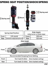 Buddy Club Sport Spec Damper Coilovers Kit Honda Civic 2006-2011                                     - BC02-SSHFD1 - Image 6