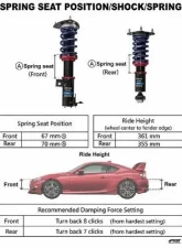 Buddy Club Sport Spec Damper Coilovers Kit Scion FRS | Subaru BRZ | Toyota 86 2012-2020                                     - BC02-SSTZN6 - Image 3