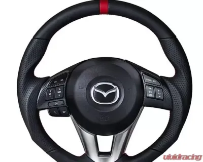 Buddy Club Sport Leather Steering Wheel Mazda CX-3 | CX-5 | CX-9 2016+ - BC08-RSSWCX-L