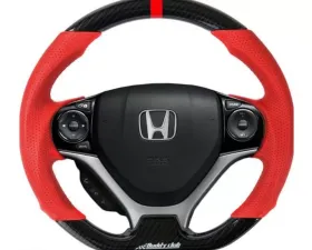 Buddy Club Sport Time Attack (RED) Carbon Style Steering Wheel Honda Civic 2012-2015