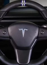 Buddy Club Sport Carbon Steering Wheel Tesla Model 3 | Model Y 2017+                                     - BC08-RSSWTS3-C - Image 6