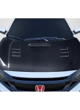 2016-2021 Honda Civic Carbon Creations TS 1 Hood - 1 Piece                                     - 116714 - Image 8