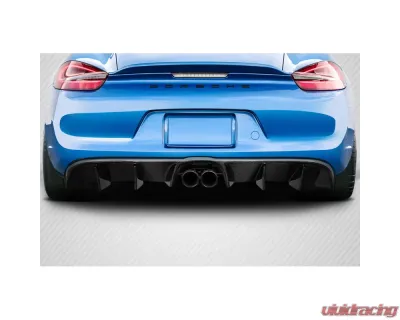 2014-2016 Porsche 981 Cayman Carbon Creations Motox Rear Diffuser - 3 Pieces - 116912