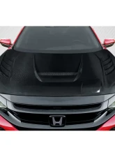2016-2021 Honda Civic Carbon Creations Time Attack Hood - 1 Piece                                     - 117490 - Image 5