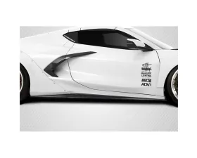 2020-2024 Chevrolet Corvette C8 Carbon Creations Gran Veloce Wide Body Side Skirt Rocker Panel Splitters - 2 Pieces