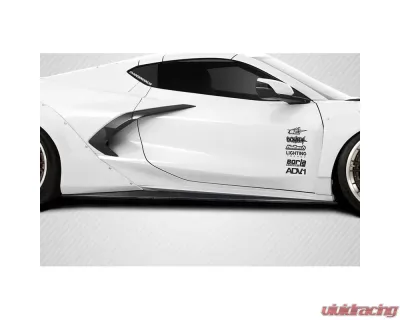 2020-2024 Chevrolet Corvette C8 Carbon Creations Gran Veloce Wide Body Side Skirt Rocker Panel Splitters - 2 Pieces - 117915