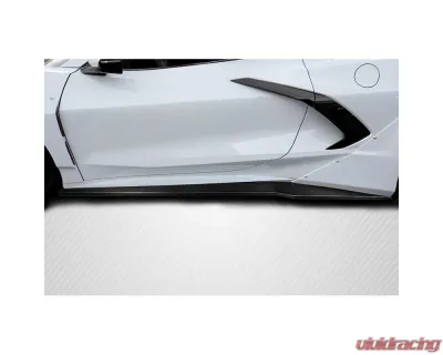 2020-2024 Chevrolet Corvette C8 Carbon Creations Gran Veloce Wide Body Side Skirt Rocker Panel Splitters - 2 Pieces - 117915