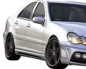 2001-2007 Mercedes C Class W203 Duraflex W-1 Side Skirts Rocker Panels - 2 Piece