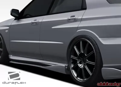 2002-2007 Subaru Impreza WRX STI Duraflex C-Speed 2 Side Skirts Rocker Panel Add Ons Spat Extensions - 2 Piece - 107856