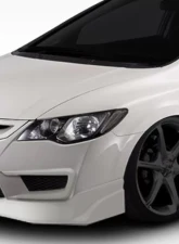 2006-2011 Honda Civic 4DR Duraflex JDM Type JS Type R Conversion Front Lip Under Spoiler Air Dam - 1 Piece                                     - 107742 - Image 2