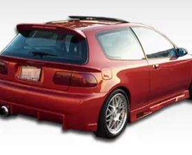 1992-1995 Honda Civic HB Duraflex Mid Wing Trunk Lid Spoiler - 3 Piece