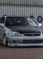 1999-2000 Honda Civic Carbon Creations Dritech OEM Look Hood - 1 Piece                                     - 102066 - Image 4