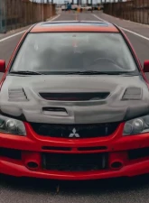 2003-2006 Mitsubishi Lancer Evolution 8 9 Carbon Creations C-1 Hood - 1 Piece                                     - 103203 - Image 2