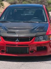 2003-2006 Mitsubishi Lancer Evolution 8 9 Carbon Creations C-1 Hood - 1 Piece                                     - 103203 - Image 3